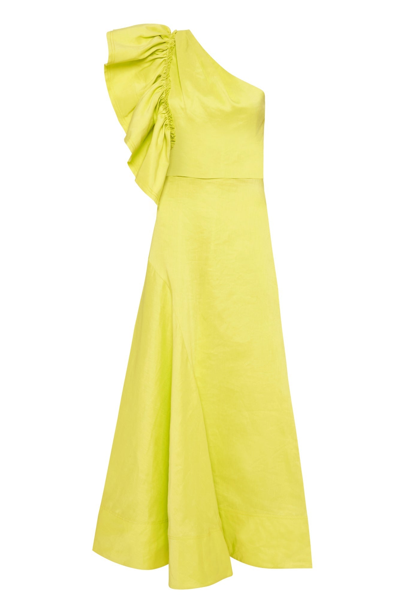 Bonjour Asymmetric Midi Dress Lime ...